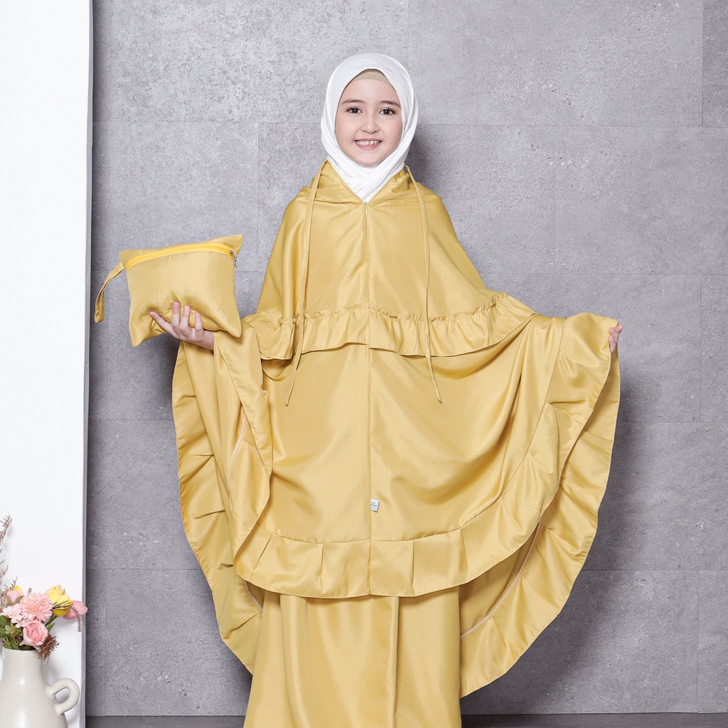 Alantasik mukena anak remaja tanggung basic polos 2in1 travel AISYAH alantasik kisaran 6 7 8 9 10 12 13 tahun