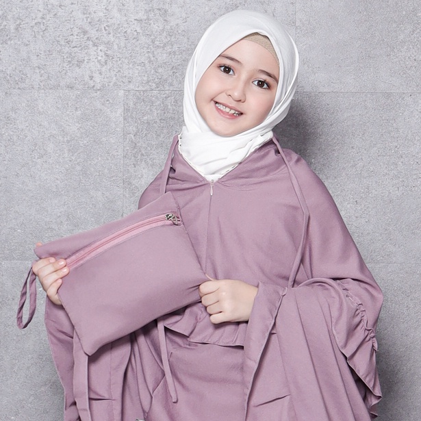 Alantasik mukena anak remaja tanggung basic polos 2in1 travel AISYAH alantasik kisaran 6 7 8 9 10 12 13 tahun