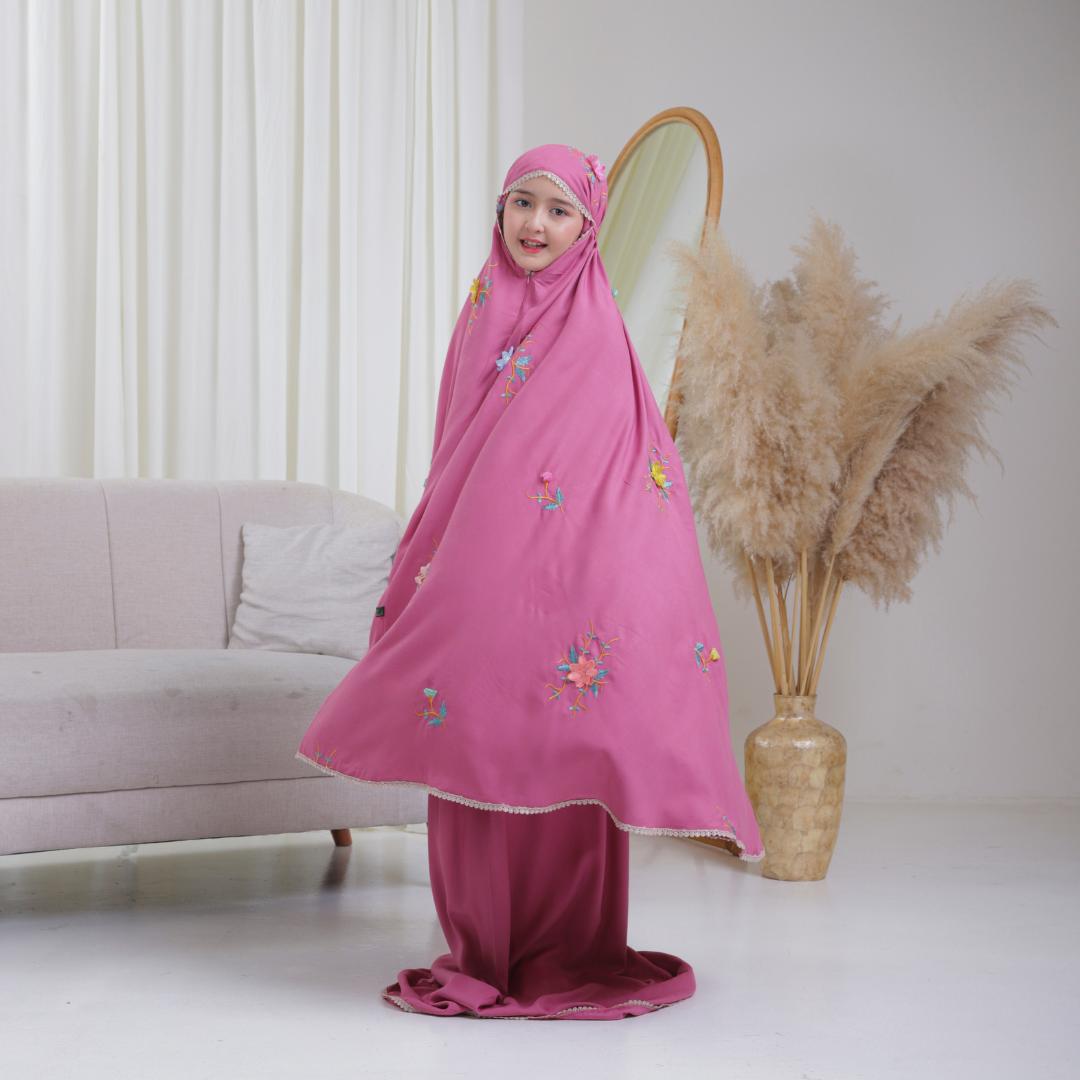 ALANTASIK MUKENA ANAK BUNGA TERATAI KATUN RAYON TWILL