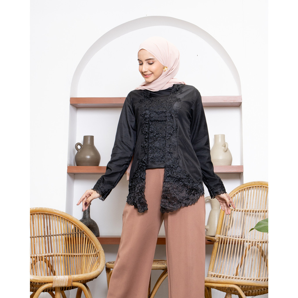 Alantasik - kebaya kutubaru Senada bordir tangan panjang LN /KEBAYA SULAM SENADA