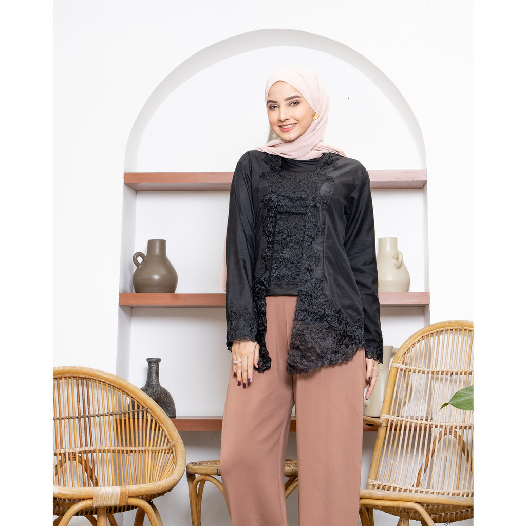 Alantasik - kebaya kutubaru Senada bordir tangan panjang LN /KEBAYA SULAM SENADA