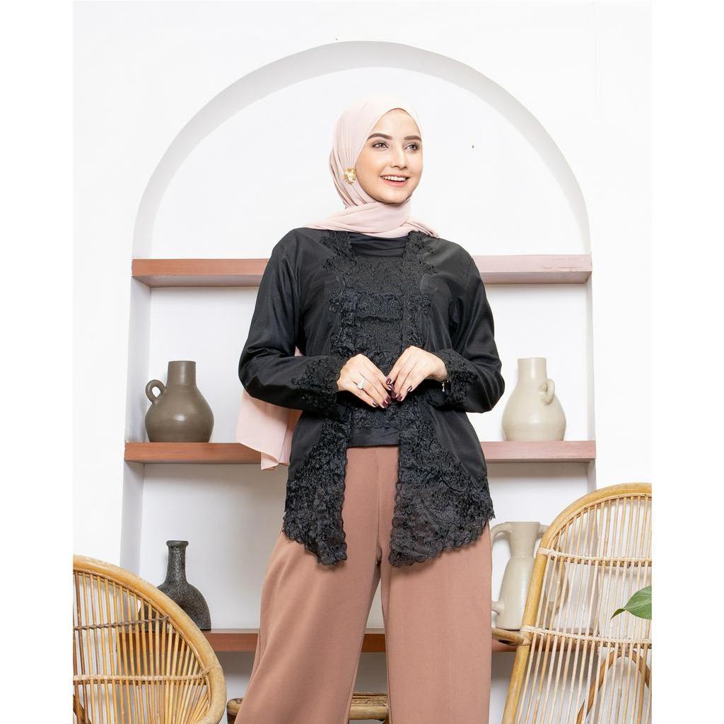 Alantasik - kebaya kutubaru Senada bordir tangan panjang LN /KEBAYA SULAM SENADA