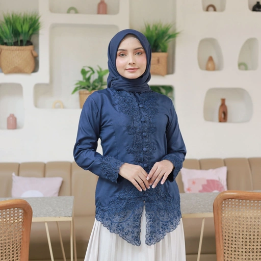 Image of Alantasik - kebaya encim bordir putih tangan panjang LN /KEBAYA modern wisuda kantor kerja SULAM Senada/ kebaya dasiyah R.6 /R.7