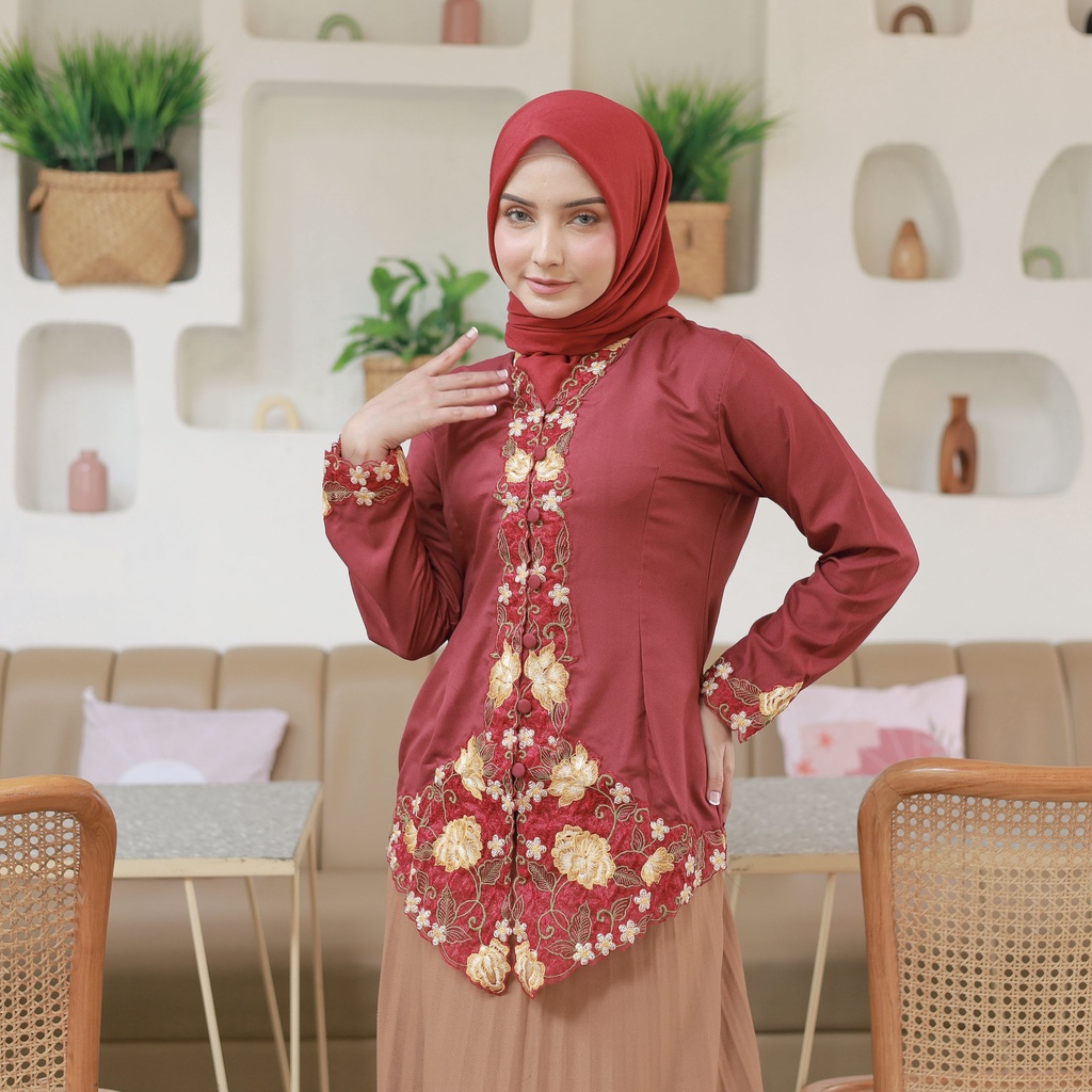 Alantasik - kebaya bordir WARNA alantasik modern wisuda kantor kerja SULAM kebaya encim wrana R24 R27