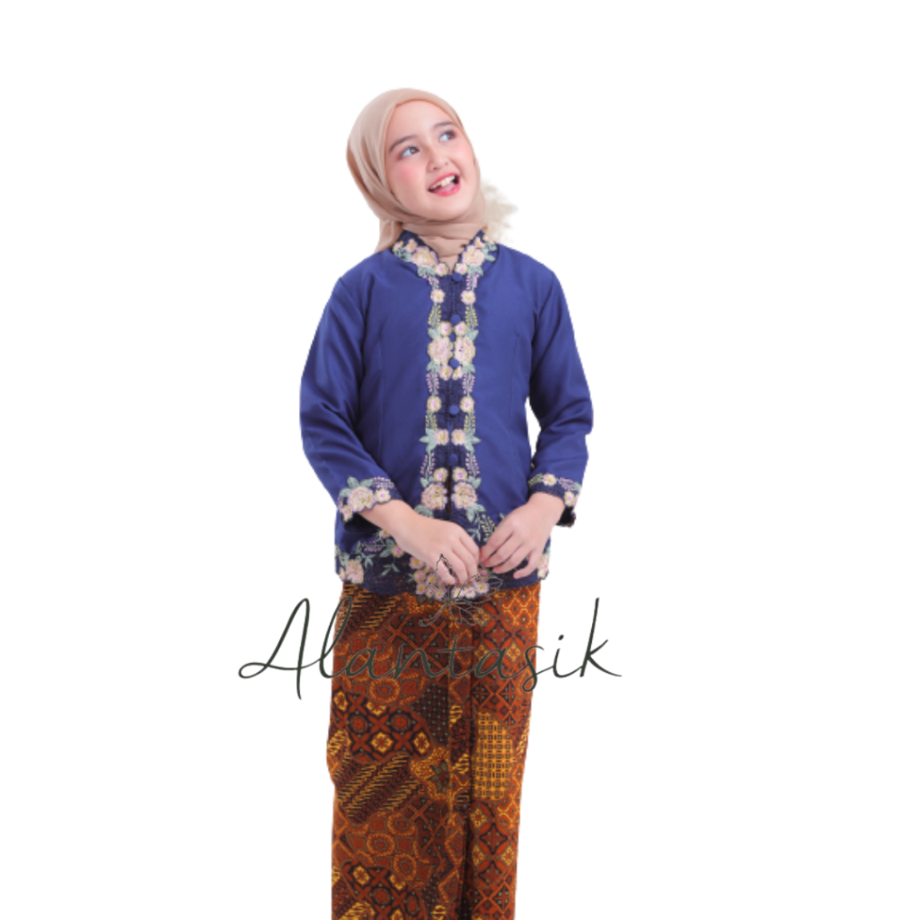 Alantasik - Kebaya Anak Bordir Warna Elise Kebaya Encim Sekolah Anak TK dan SD ATASAN AJA / Kebaya Encim Bordir Usia 4 - 9 tahun