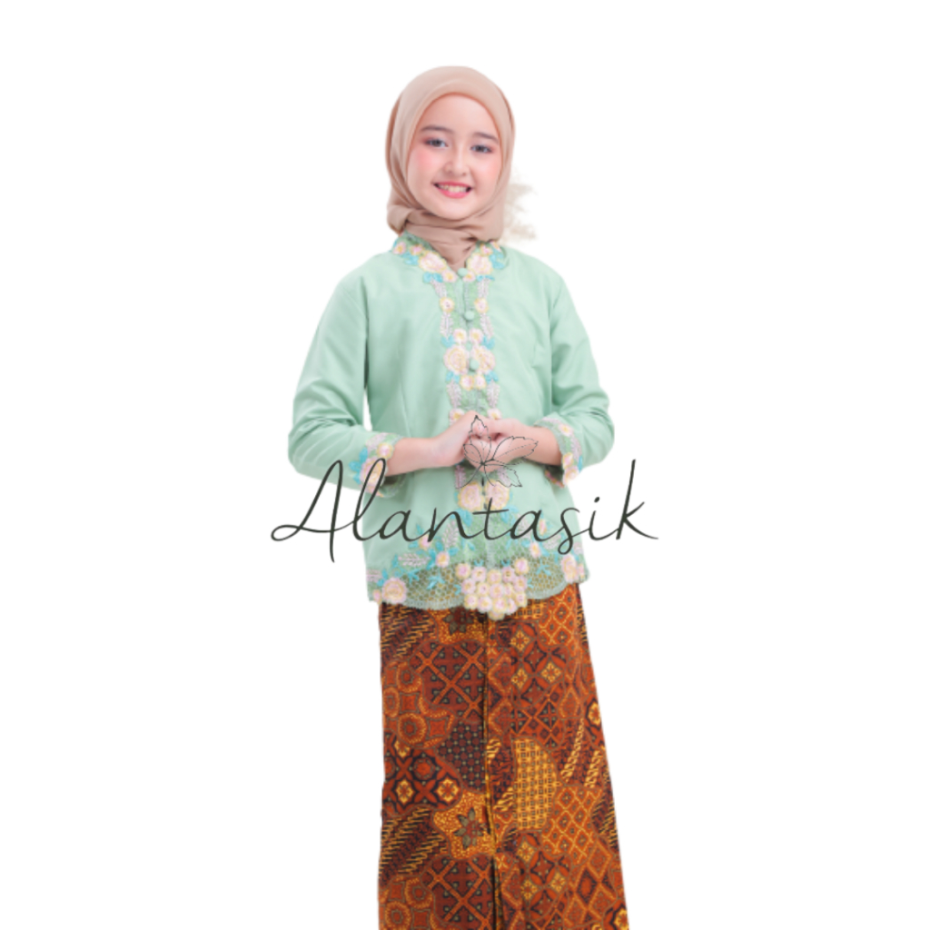 Alantasik - Kebaya Anak Bordir Warna Elise Kebaya Encim Sekolah Anak TK dan SD ATASAN AJA / Kebaya Encim Bordir Usia 4 - 9 tahun