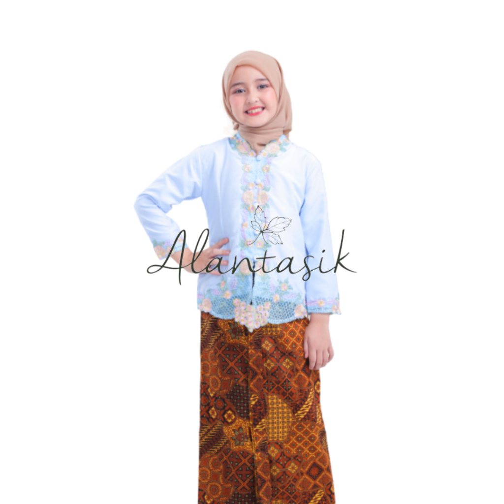 Alantasik - Kebaya Anak Bordir Warna Elise Kebaya Encim Sekolah Anak TK dan SD ATASAN AJA / Kebaya Encim Bordir Usia 4 - 9 tahun