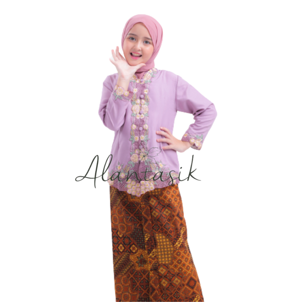 Alantasik - Kebaya Anak Bordir Warna Elise Kebaya Encim Sekolah Anak TK dan SD ATASAN AJA / Kebaya Encim Bordir Usia 4 - 9 tahun