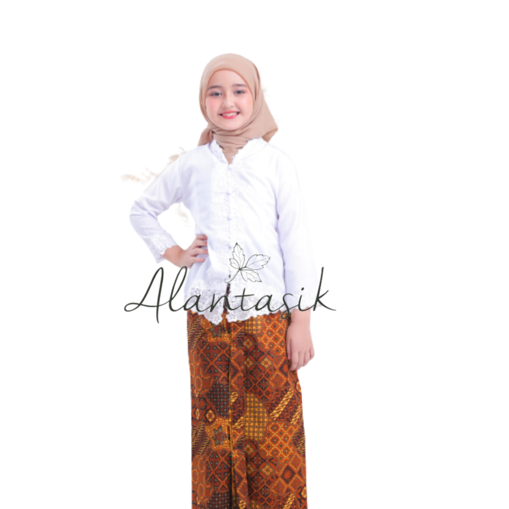 Alantasik - Kebaya Anak Bordir Warna Elise Kebaya Encim Sekolah Anak TK dan SD ATASAN AJA / Kebaya Encim Bordir Usia 4 - 9 tahun