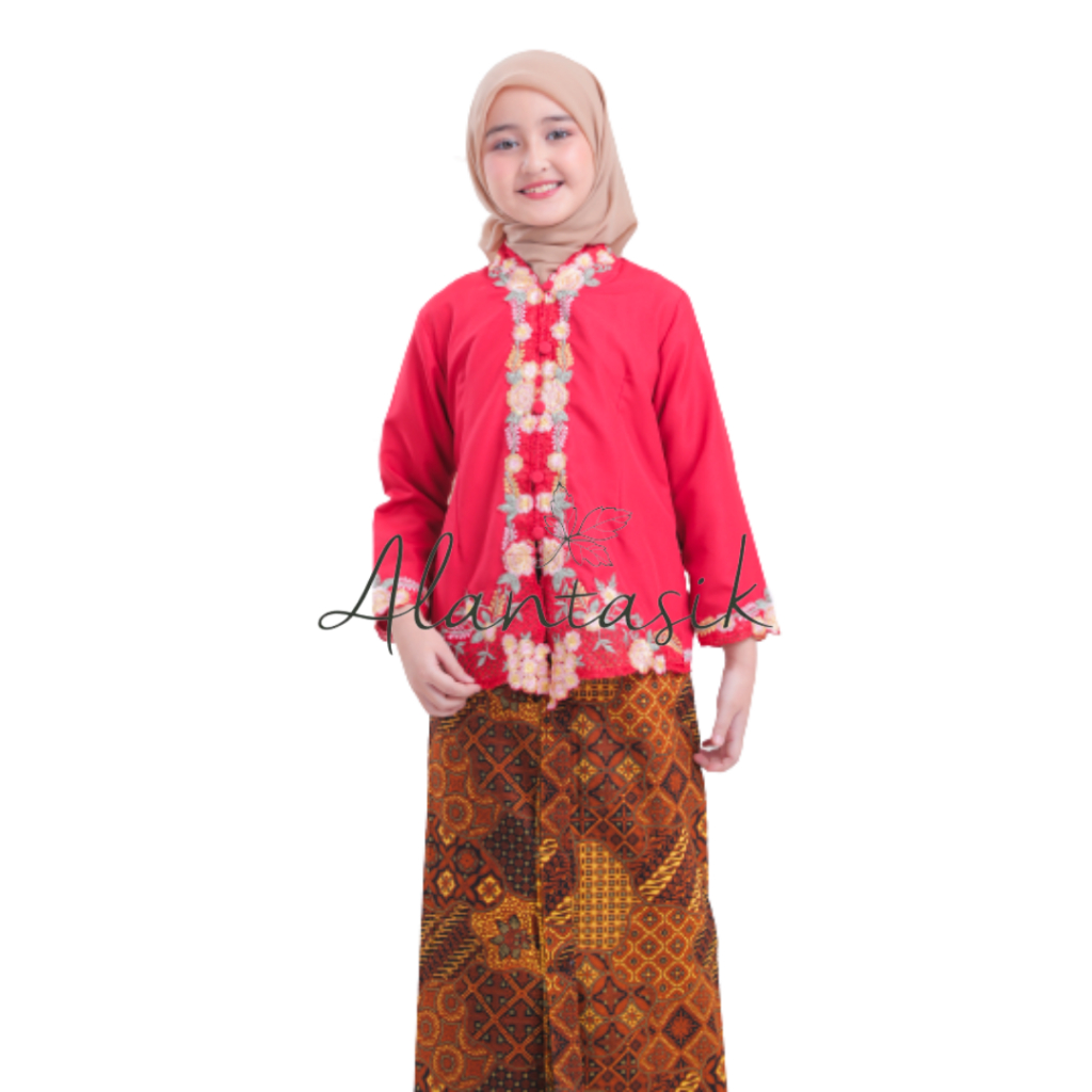 Alantasik - Kebaya Anak Bordir Warna Elise Kebaya Encim Sekolah Anak TK dan SD ATASAN AJA / Kebaya Encim Bordir Usia 4 - 9 tahun
