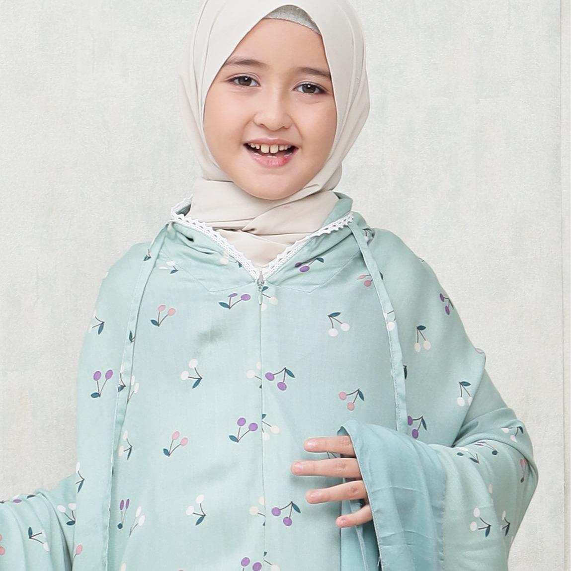 Mukena Anak Tanggung cery 2 in 1 kisaran 9,10,11,12,13 tahunan Atasan Katun