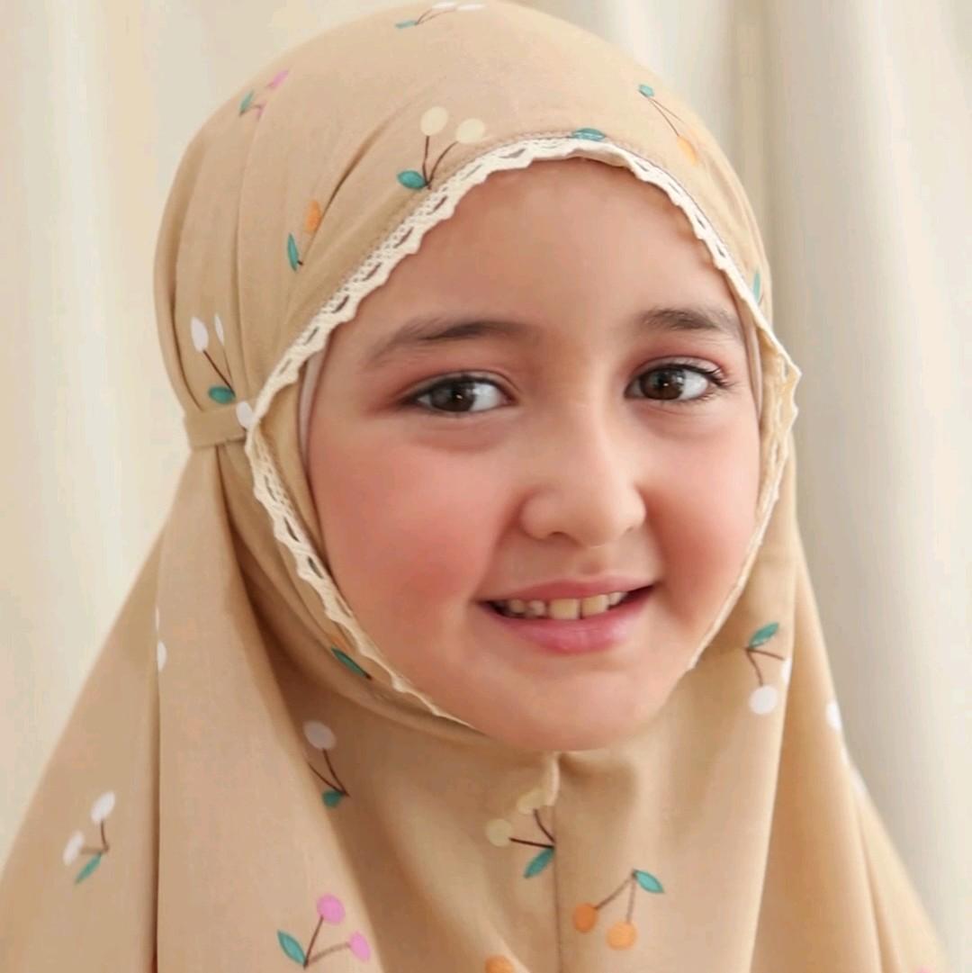 Mukena Anak Tanggung cery 2 in 1 kisaran 9,10,11,12,13 tahunan Atasan Katun