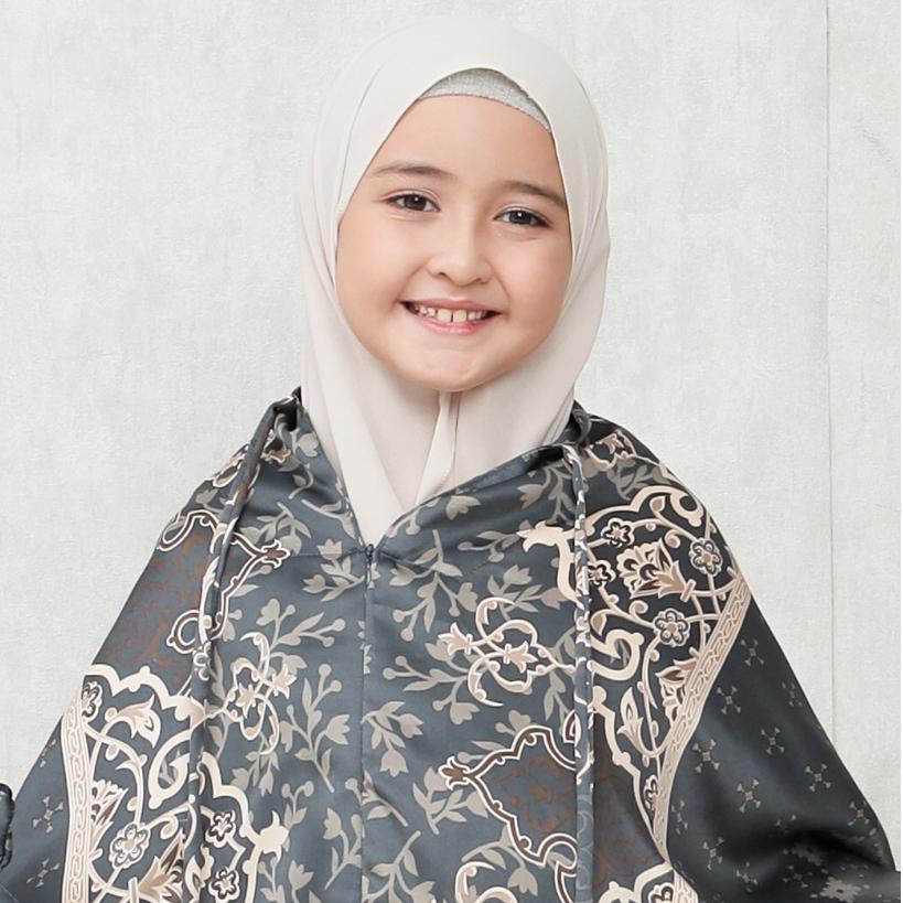 Mukena anak 2 in 1 Maxmara flower LASERCUT satin silk sd kisaran Tanggung 8,9,10,11,12,13 tahun