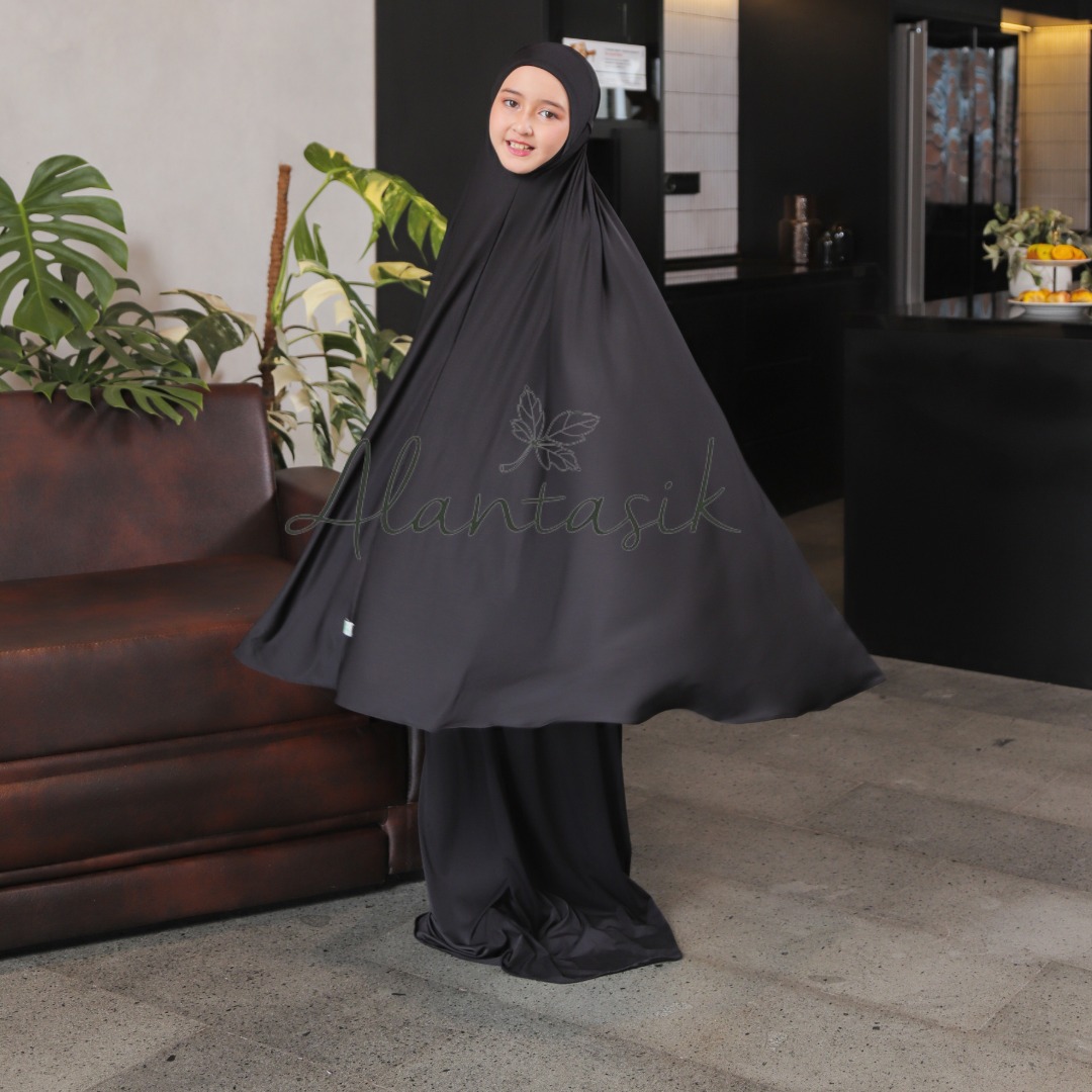 Mukena Anak tanggung Lycra polos kisaran usia 6,7,8,9,10,11,12,13,14,15 tahun