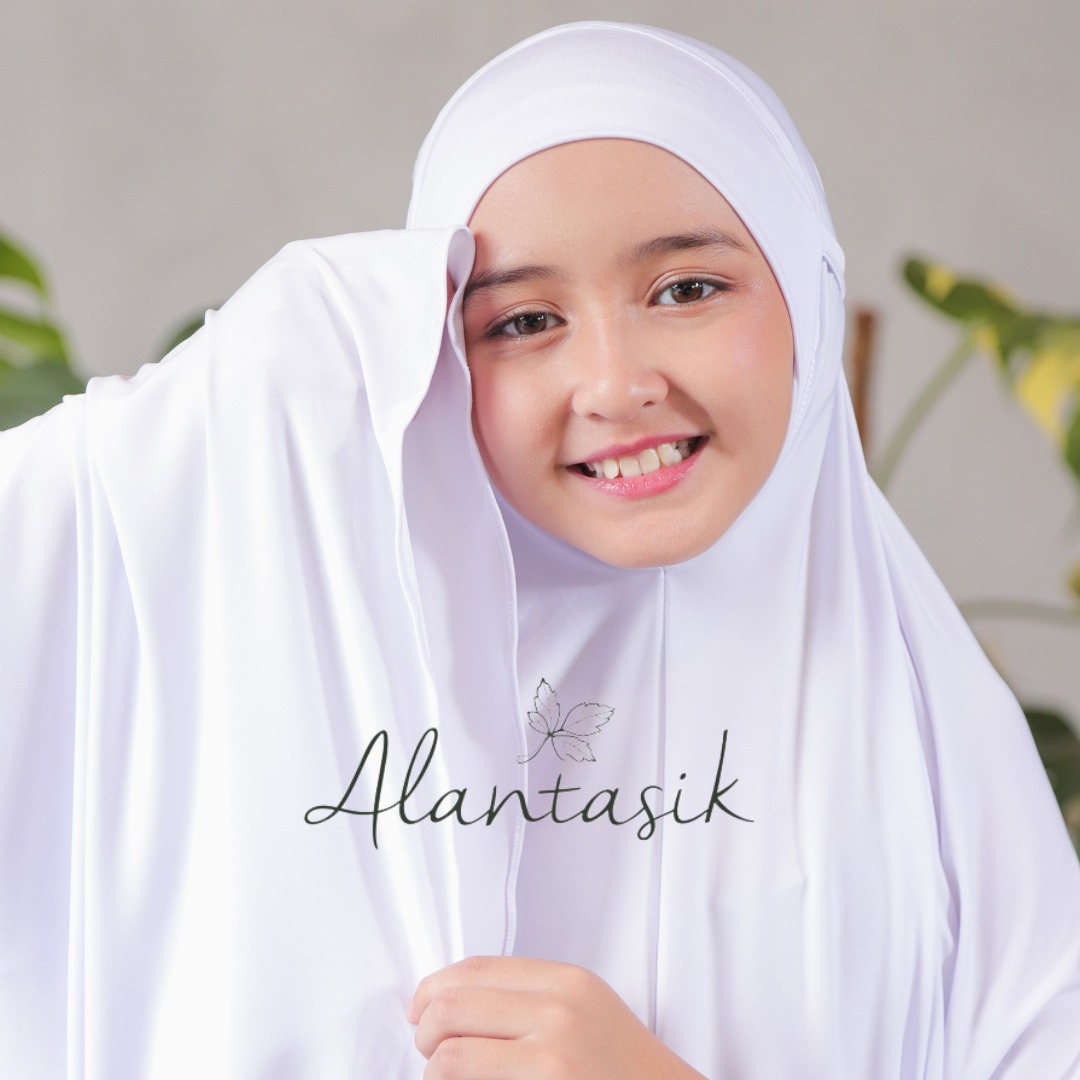 Mukena Anak tanggung Lycra polos kisaran usia 6,7,8,9,10,11,12,13,14,15 tahun
