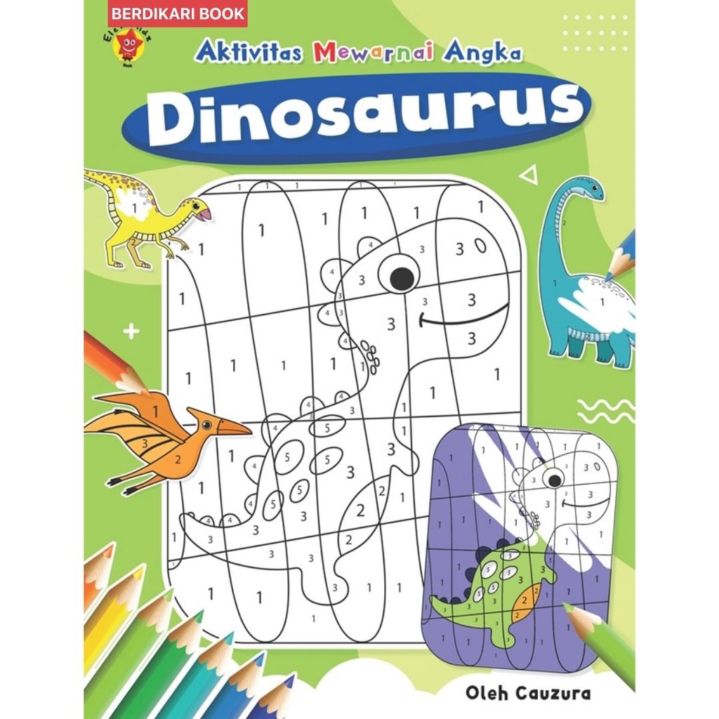 Berdikari -  Aktivitas Mewarnai Angka: Dinosaurus - Gramedia