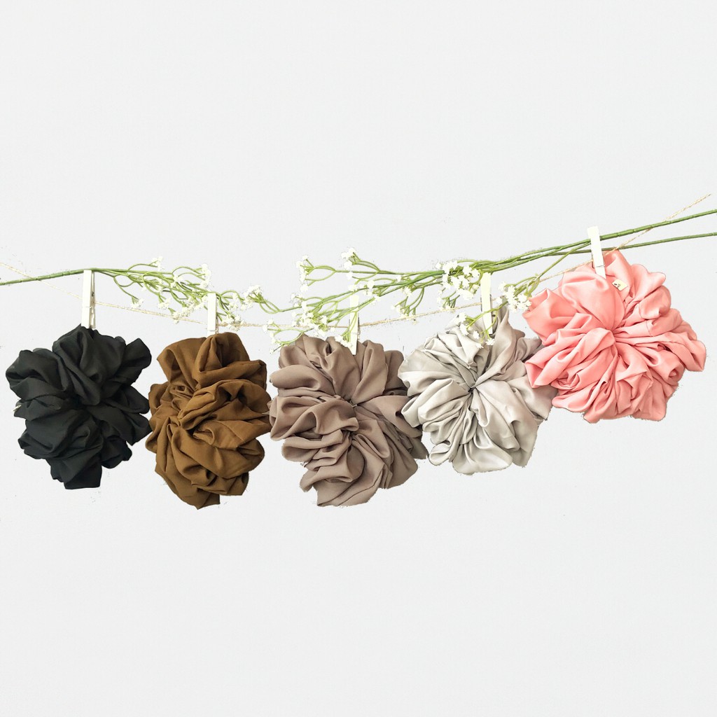 Fluffy Scrunchie Premium Ikat Rambut Cemol Cepol Hijab Katun Ringan RDA Hijab