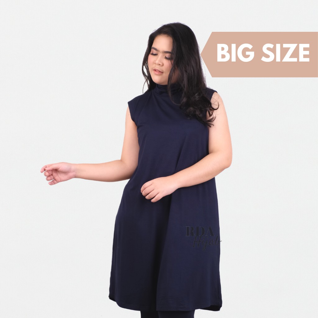 RDA Hijab Highneck Tanktop Panjang Big Size Manset Kutung Katun Viscose Jumbo Besar Premium