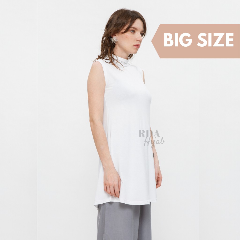 RDA Hijab Highneck Tanktop Panjang Big Size Manset Kutung Katun Viscose Jumbo Besar Premium