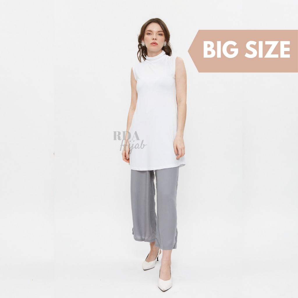 RDA Hijab Highneck Tanktop Panjang Big Size Manset Kutung Katun Viscose Jumbo Besar Premium