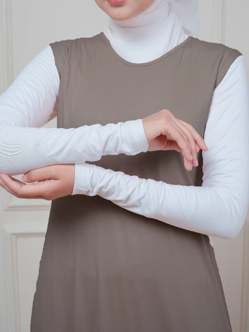 Image of Manset Kutung Gamis Nyaman Adem Katun Viscose Premium RDA Hijab- Tanktop Dress Leher Pendek Small Size