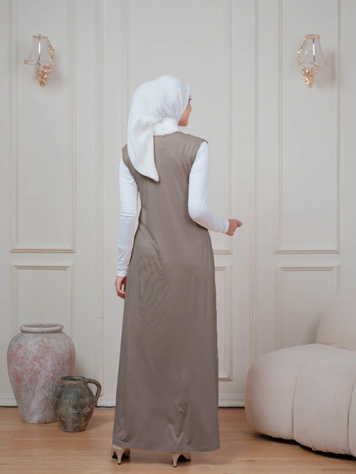 Image of Manset Kutung Gamis Nyaman Adem Katun Viscose Premium RDA Hijab- Tanktop Dress Leher Pendek Small Size