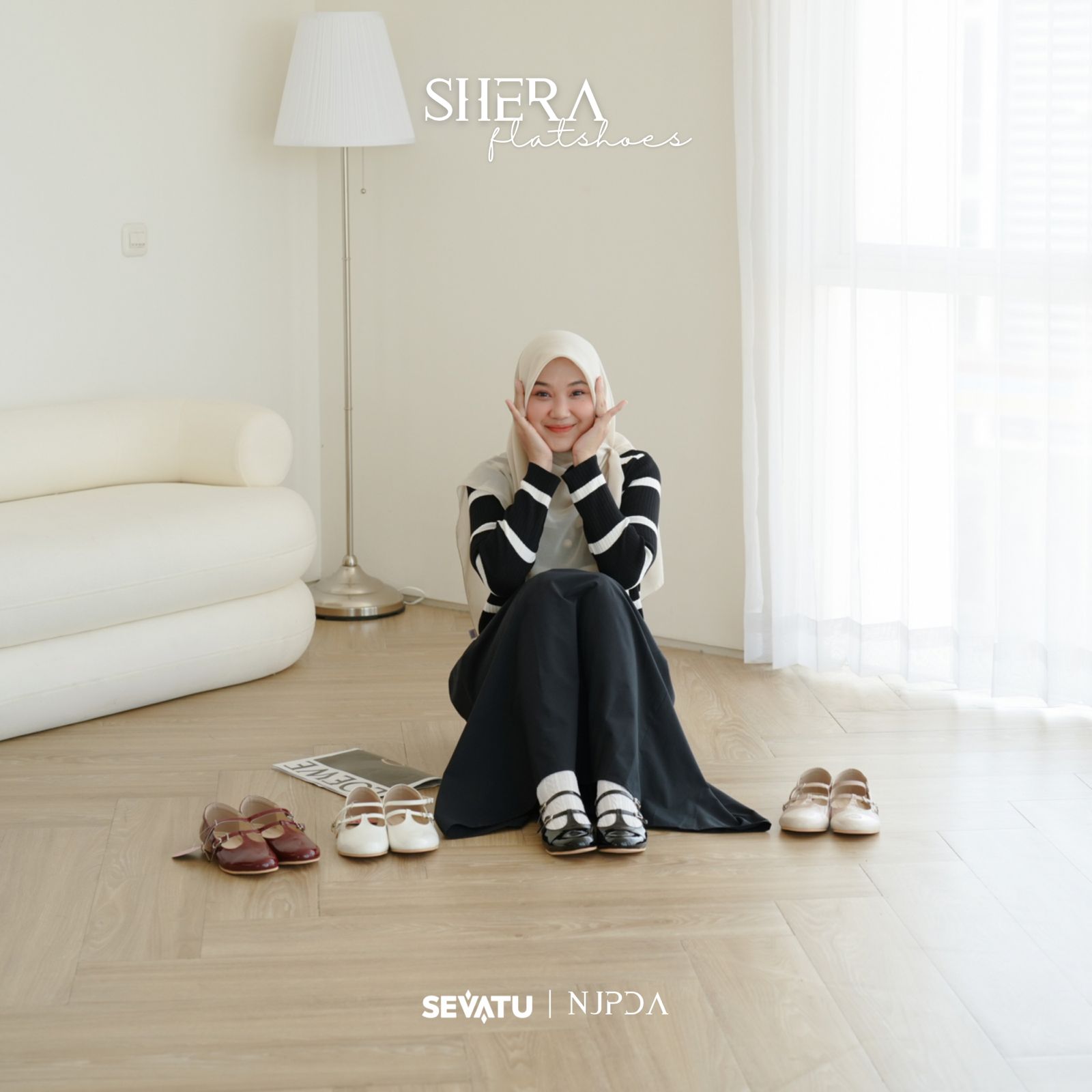 Shera Flat shoes Sevatu X Njpda sepatu wanita