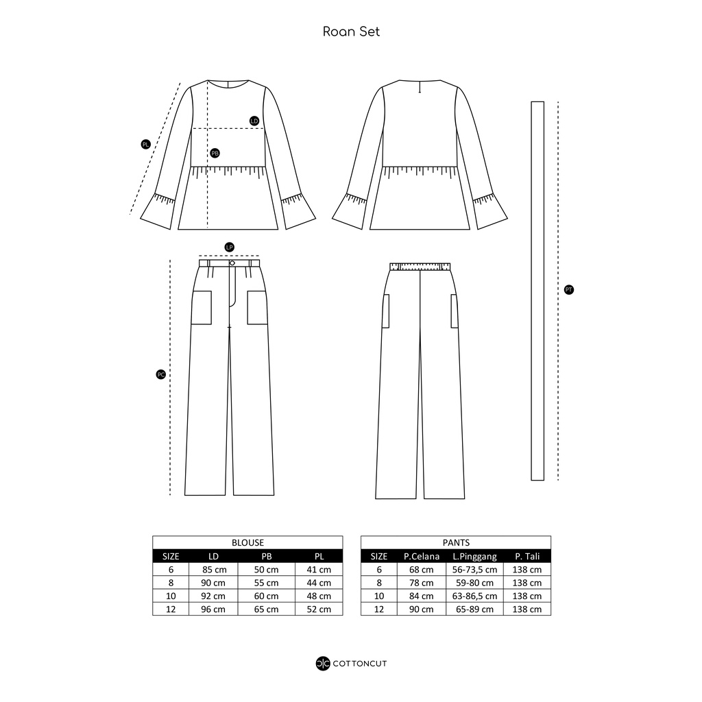 Cottoncut Roan Set Kids Setelan Anak Perempuan