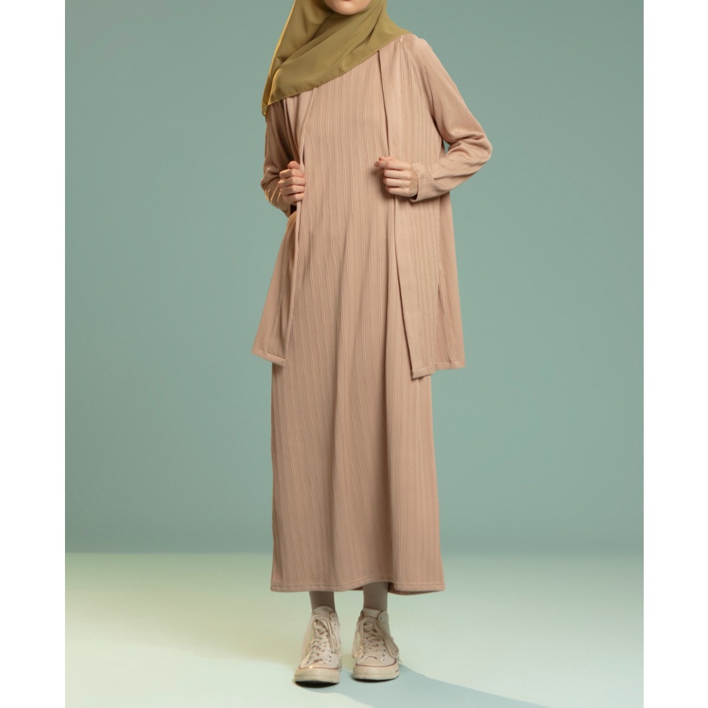 Verra set wanita | Inner long dress | Long cardigan wanita
