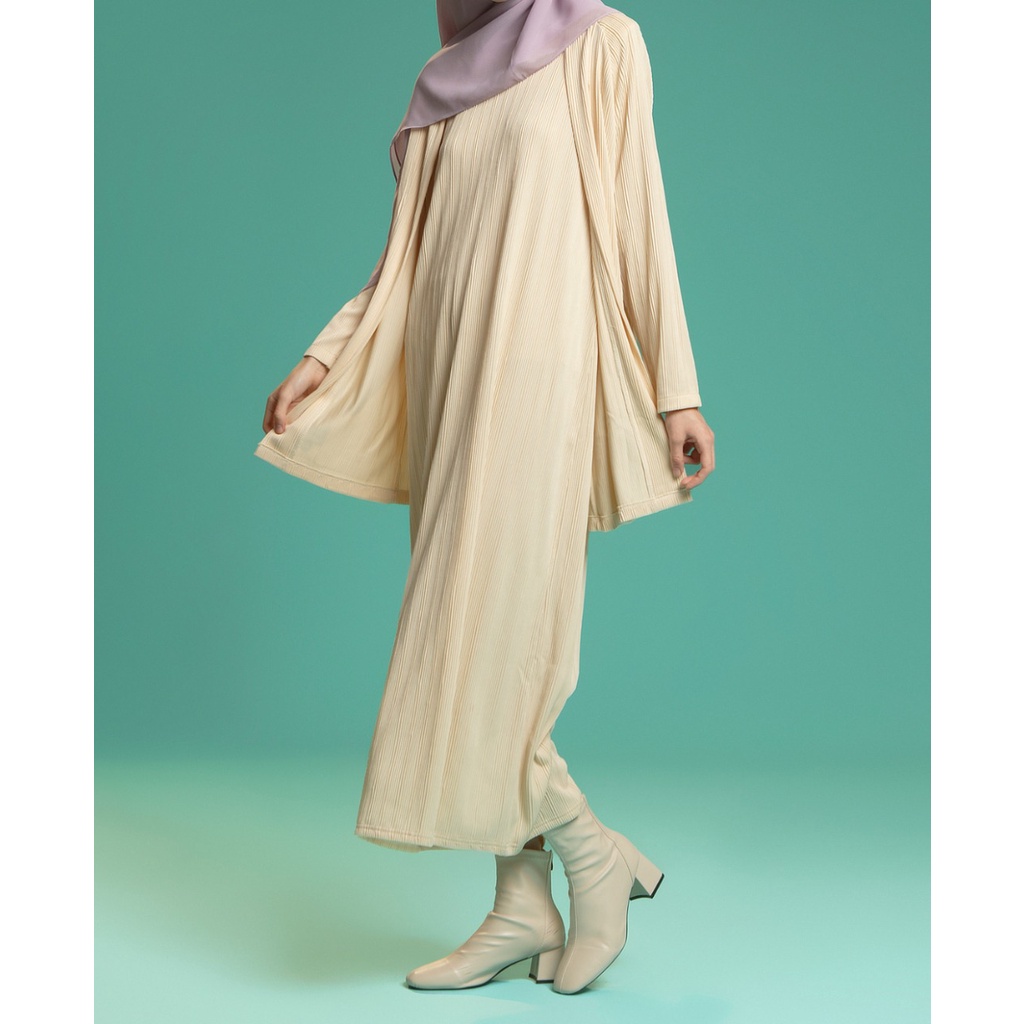 Verra set wanita | Inner long dress | Long cardigan wanita