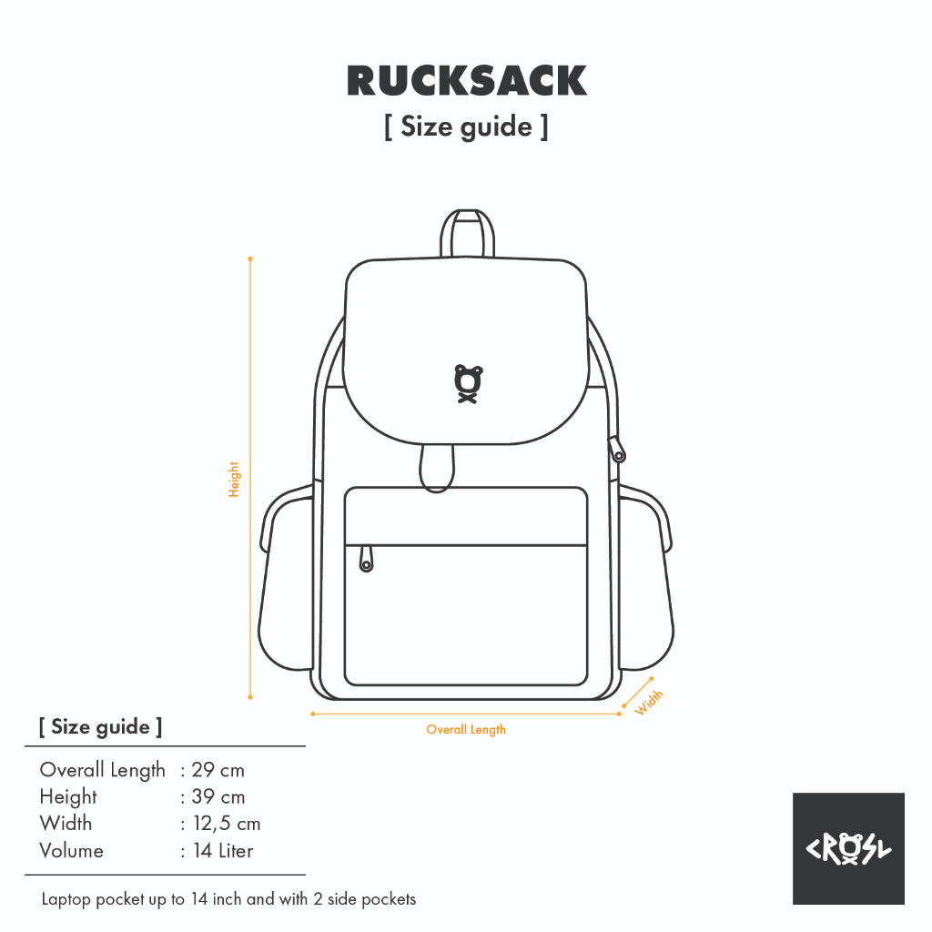 CRSL Black Gengs Rucksack | Backpack | Ransel Pria | Ransel Wanita | Tas Laptop