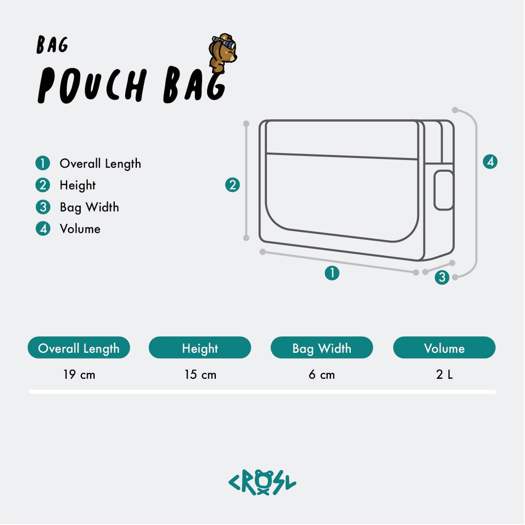 CRSL Chilo Pouch Slingbag | Black | Tas Selempang | Mini Kecil | Tas Unisex Pria Wanita