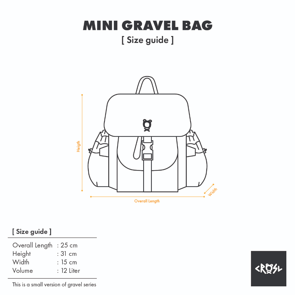 CRSL Gravel Mini Mustard Backpack | Backpack Mini | Tas Ransel Kecil | Tas Gendong Colorfull | Backpack Kuliah | Ransel Kuliah | Ransel Sekolah | Bagpack