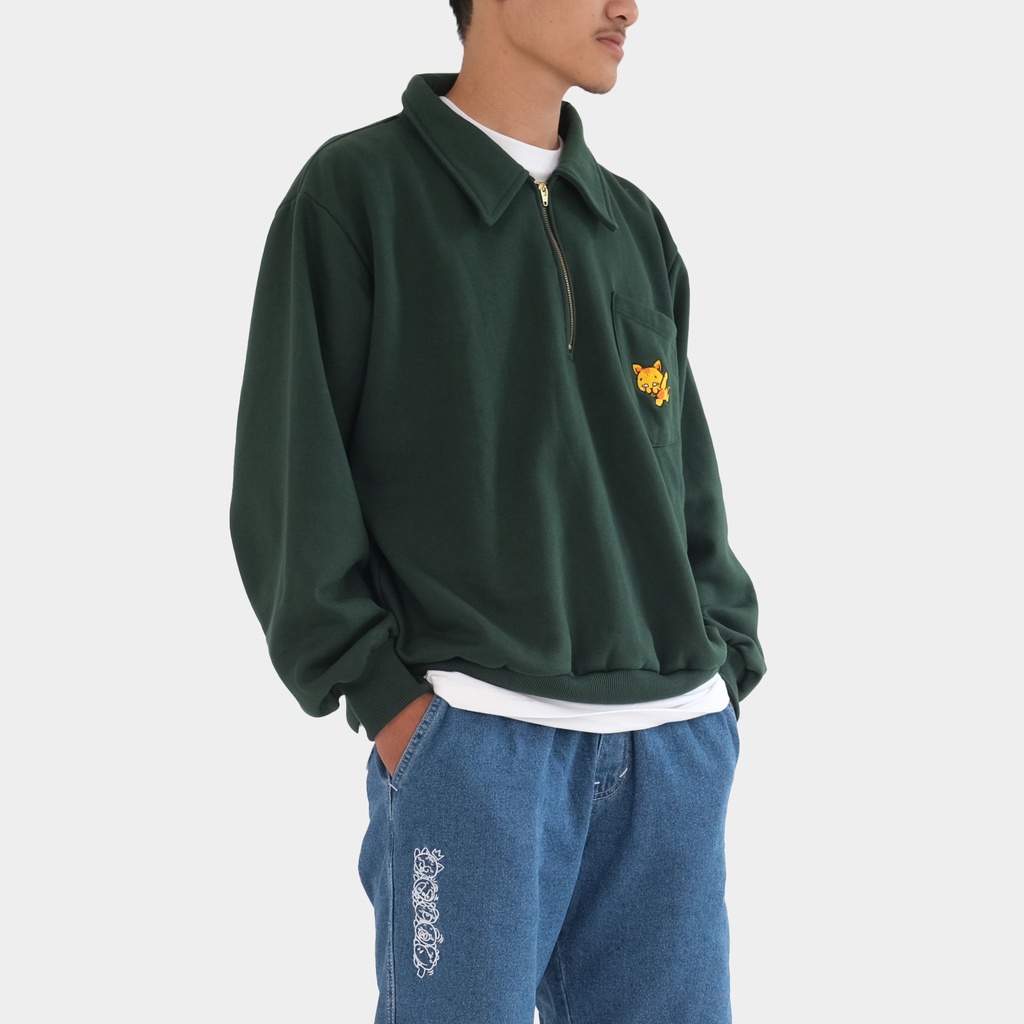 CRSL Chilo Polonian Sweatshirt | Green