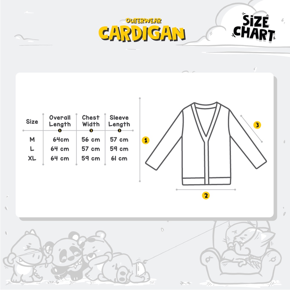 CRSL White Pattern Cardi | Cardigan Unisex | Cardigan Pria | Cardigan Wanita