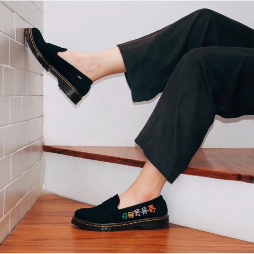 Image of CRSL Loco Loafers | Black I Oxford I Sepatu Pantofel Slip On Formal I Casual I Unisex Pria Wanita
