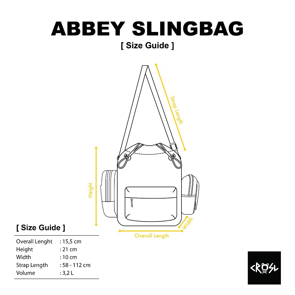 CRSL Abbey Slingbag Series I Tas Selempang I Crossbody I Shoulder Bag I Slimpang Unisex Pria Wanita