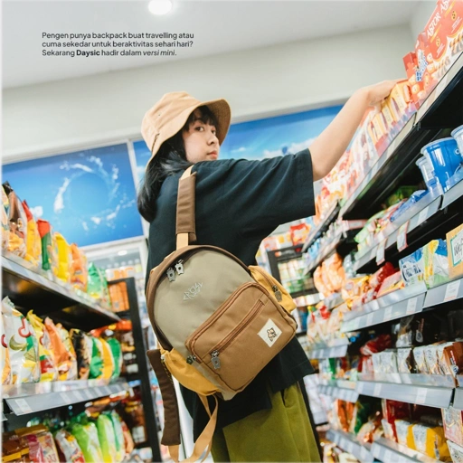 Image of CRSL Mini Daysic Backpack Choco Brown | Ransel Sekolah | Tas Backpack | Tas Punggung Mini | Tas Jalan-jalan | Mini Ransel | Bagpack Mini Unisex Pria Wanita