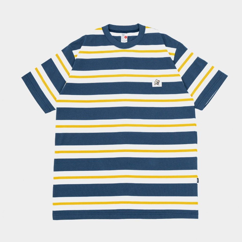CRSL Choco Arco Stripe Tees Navy I Baju Garis-Garis I Stripe T-Shirt I Kaos Atasan I Basic Tees I Regular T-Shirt I Unisex