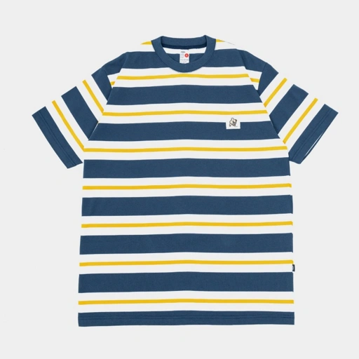 Image of CRSL Choco Arco Stripe Tees Navy I Baju Garis-Garis I Stripe T-Shirt I Kaos Atasan I Basic Tees I Regular T-Shirt I Unisex
