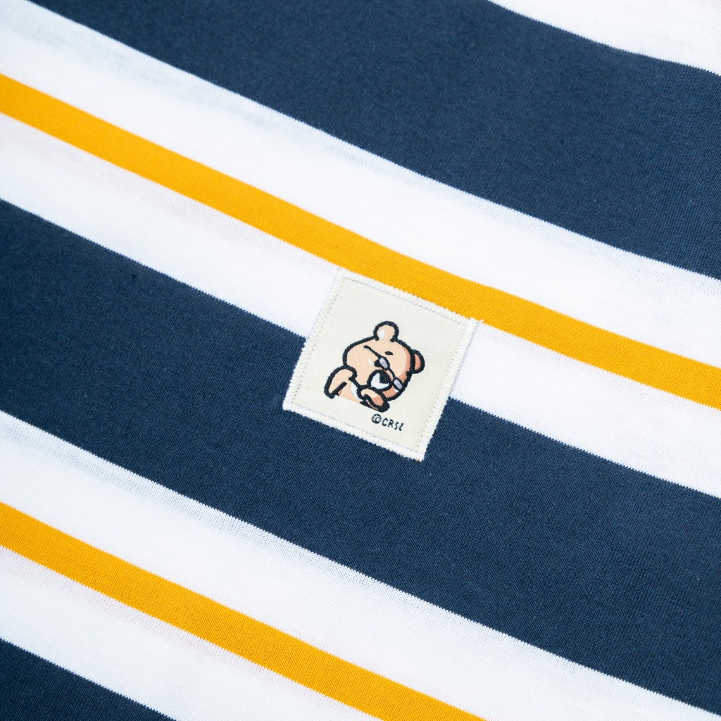 CRSL Choco Arco Stripe Tees Navy I Baju Garis-Garis I Stripe T-Shirt I Kaos Atasan I Basic Tees I Regular T-Shirt I Unisex