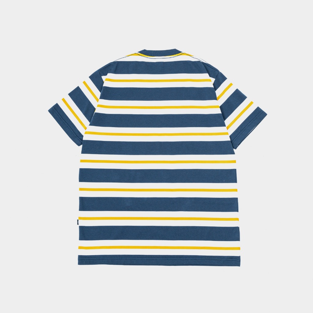 CRSL Choco Arco Stripe Tees Navy I Baju Garis-Garis I Stripe T-Shirt I Kaos Atasan I Basic Tees I Regular T-Shirt I Unisex