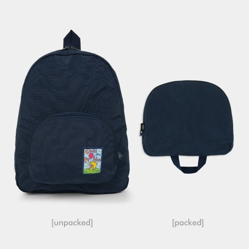 Image of CRSL Chilo Packo Backpack Navy I Ransel I Foldable Backpack I Tas Travel Lipat