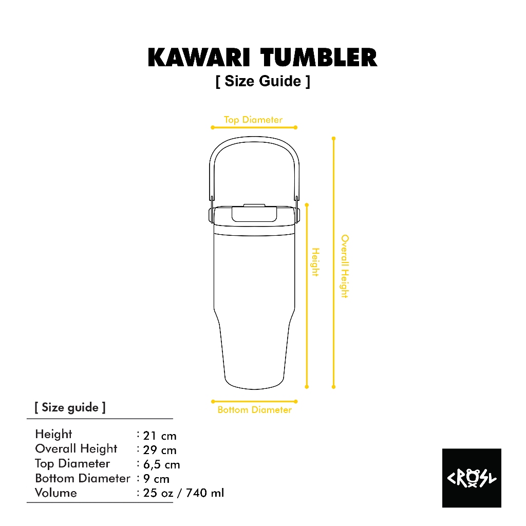 CRSL Kawari Tumbler Series I Botol Minum I Travel Bottle I Lid Handle Tumbler SUS 304 I 740ml 25 oz