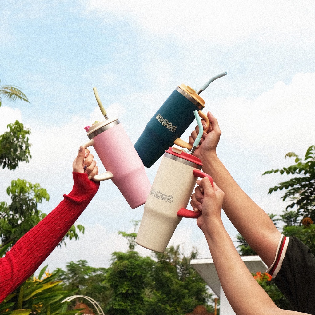 CRSL Grippi Tumbler Series I Tumbler Handle I Straw I Bottle 1000ml I Botol Minum SUS304 I 32 oz