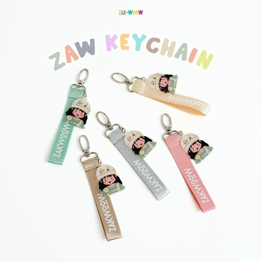 Image of Zakwoostyle Zaw Keychain Gantungan Tas Lucu Akrilik Pink