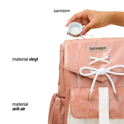 Image of Zakwoowstyle Donna Couqette Backpack | Ransel Pita Lucu dan Estetik | Ransel Wanita Sekolah (BUNDLING RAINCOVER TULIS DI NOTES)
