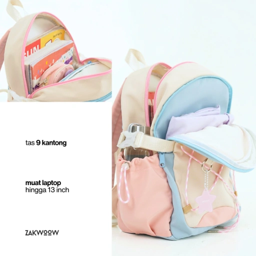 Image of Zakwoowstyle Mini Starla Tas Bintang FREE KEYCHAIN | Tas Bintang Unisex | Ransel Sekolah Lucu Bintang