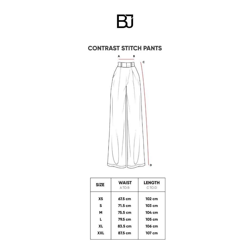 CONTRAST STITCH PANTS - BENANG JARUM