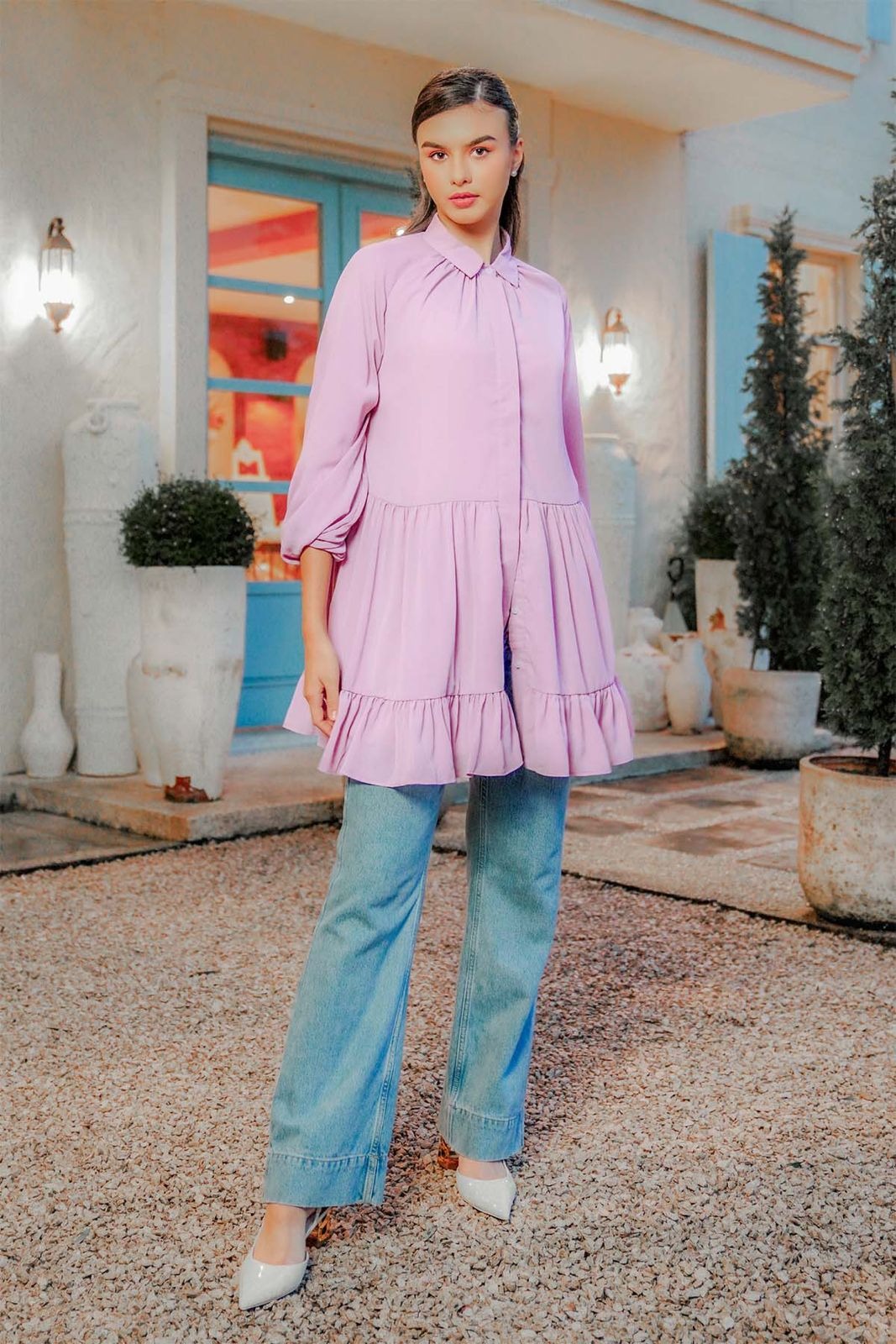NAIRA TUNIC WITH RAGLAN SLEEVE - BENANG JARUM